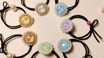 透亮。珠繡髮飾