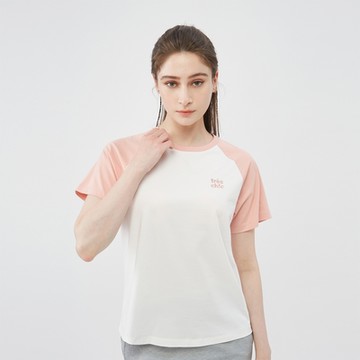 GIORDANO 女裝Sorona撞色插肩短袖上衣 - 10 淺藕粉紅