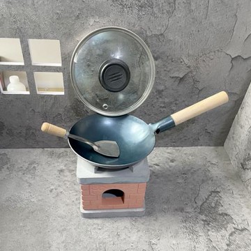 網紅同款廚房迷你小廚具小朋友真煮兒童真食玩炒鍋不粘鍋玻璃鍋蓋