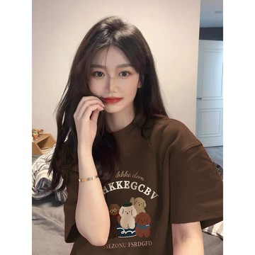 免運 夏天韓風女裝 100%純棉 寬鬆上衣 短袖t恤女 oversize 小熊短袖上衣 shirt 女生上衣 2516