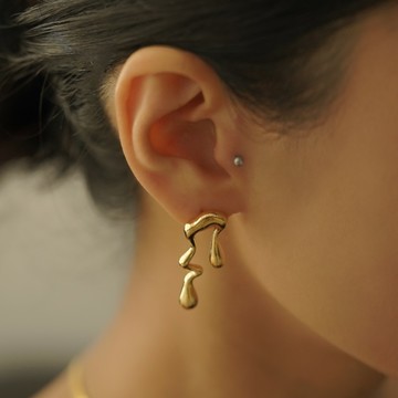 【ᴛᴏs】美味奶油 Juicy Drip 金屬耳環 紐約風金屬飾品