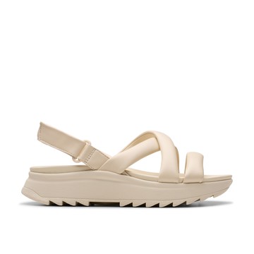 Clarks 夏日時刻- Dash Lite Joy輕盈厚底魔鬼氈設計空氣感涼鞋(奶油色) CLF80358S-女