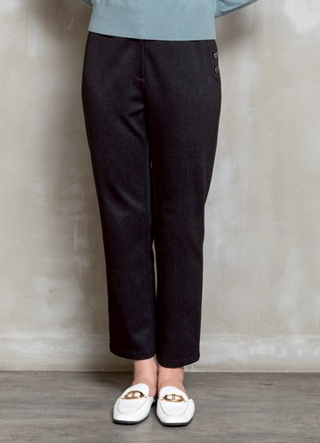 悠閒側記暗紋內刷毛九分褲