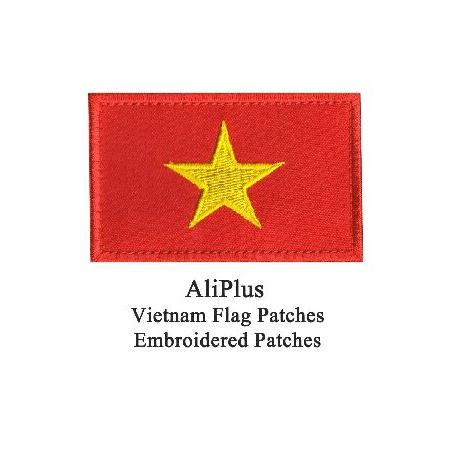 PCS AliPlus Vietnam Flag Patches Embroidered Tactical Military Morale Patch Applique Fastener Hook and Loop