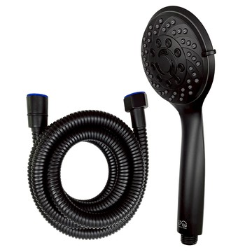 時尚烤黑六段蓮蓬軟管把手組 管長150cm