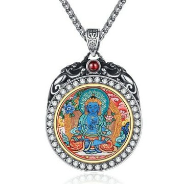 MoonDy 項鍊 大勢至菩薩-馬 宗教飾品 禮物 護身符吊墜 841 生肖吊墜 男士項鍊