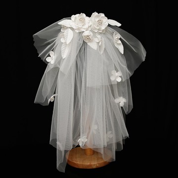 新娘創意花朵頭紗婚紗復古氣質結婚唯美影樓拍跟妝照婚禮配飾