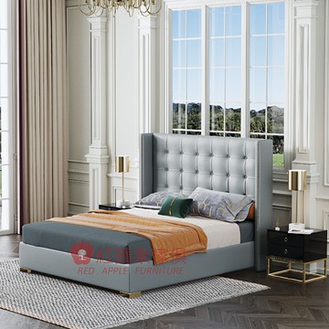 [紅蘋果傢俱] 輕奢風 C0001床 床架 皮床 雙人床 真皮 超纖皮 不鏽鋼材質