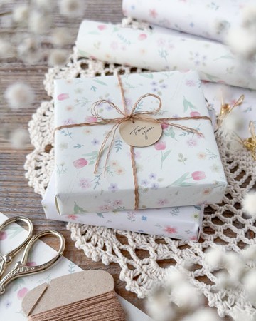 柔和的春日鬱金香花紋 | A4 設計紙