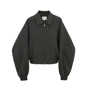 飛行日記 復古翻領插肩袖工裝風夾克雙開拉鏈短款外套女秋