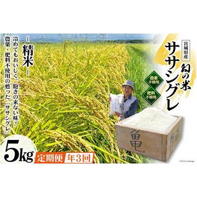 ふるさと納税 加美町 希少品種「ササシグレ」精米5kg 全3回