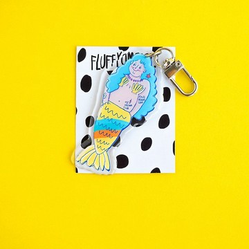 Fluffy Omelet - KEYCHAIN / 別針 / PHONE GRIP - 圓潤美人魚