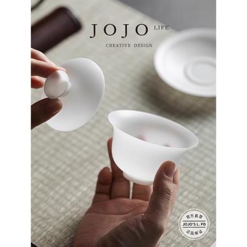 JOJO'S L. PD.cloudy.三才蓋碗薄冰玉瓷茶杯家用泡茶碗高檔 |華陰