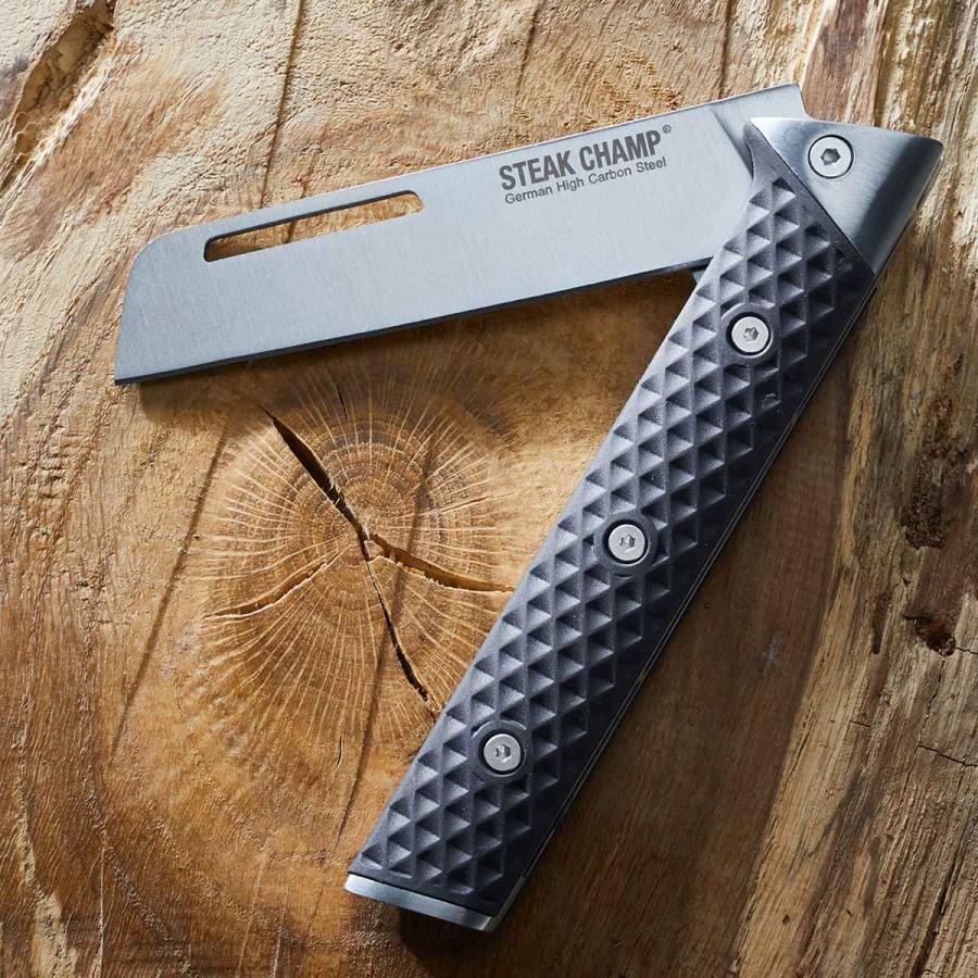 包丁 STEAK CHAMP CHEF S OUTDOOR FOLDING KNIFE 12cm アウトドア