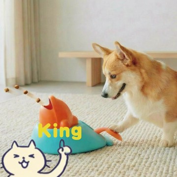 【臺灣出貨】小鯨魚腳踩彈射寵物玩具 響片凍幹零食投喂器 益智漏食設計 毛孩獨處自嗨解悶 貓狗通用 互動訓練逗寵用具