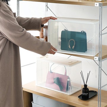 包包收納的神器衣柜架子落地防塵透明多功能儲物盒多層疊加整理盒