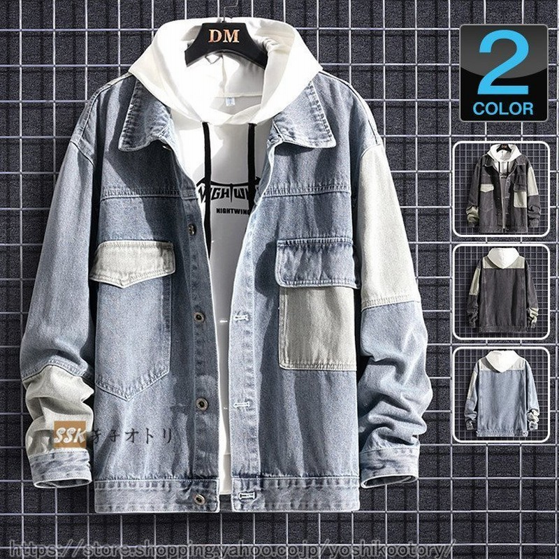 ビッグシルエットデニムジャケットブルゾンgジャン春物メンズ切り替えアウター秋服ジージャン 通販 Lineポイント最大1 0 Get Lineショッピング