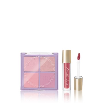 MKUP 美咖【新品上市】（紫想澎嫩四色腮紅盤／白裡透紅四色腮紅盤）擇一+水裸霧面唇釉