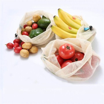 Cotton Mesh Vegetable Bags Produce Bag Reusable Cotton Mesh