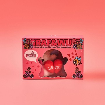 GRAF原創品牌【不消失的愛】情侶愛心磁吸天使惡魔可愛鬼毛絨包掛