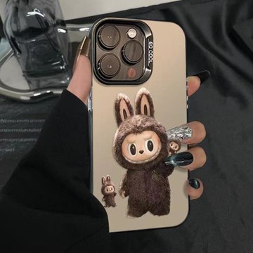 原始人拉布布適用三星s24ultra手機殼硬殼電鍍s23可愛趣味s20fe泡泡瑪特s21/s22+潮玩note20防摔a54a15a55a05