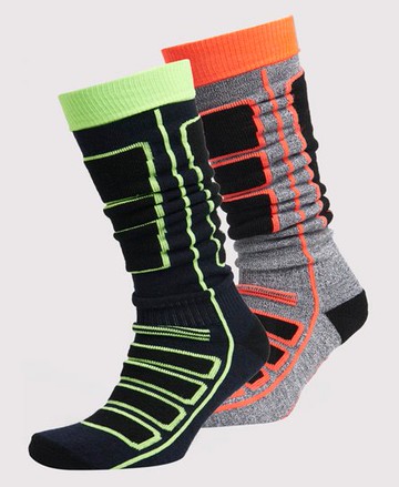 Superdry Men's Men's Merino Sock Double Pack Black / Hyper Black/Hyper Navy Mix - Size: 1SIZE