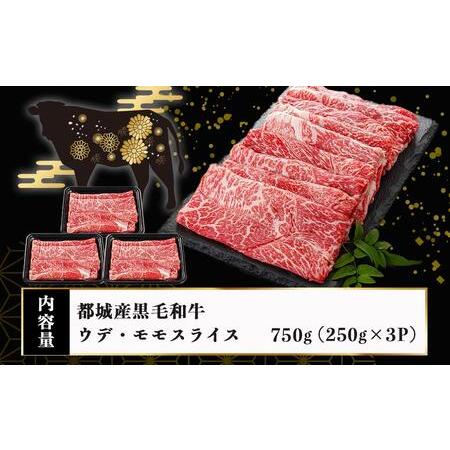 ふるさと納税 黒毛和牛すきしゃぶスライス750g_14-3301_(都城市) 黒毛和牛 ウデ モモ スライス すき焼き しゃぶしゃぶ 宮崎県都城市