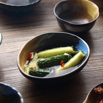 桔梗家 日式手繪陶瓷碗家用米飯碗手把碗沙拉碗烤碗壽司碗刺身碗