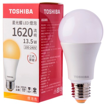 【10入組】Toshiba  星光耀 13.5W LED燈泡 燈泡色