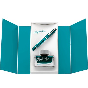 Pelikan 《年度逸彩 磷光石藍 鋼筆 墨水禮盒組》送原廠手提袋