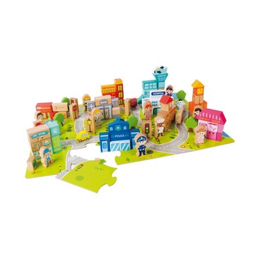 【Classicworld德國經典木玩客來喜】 城市場景積木(100PCS)