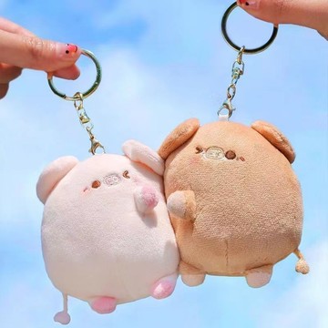 可愛吊飾🎀 磁鐵豬豬掛件鑰匙扣可愛磁吸式一對情侶小豬毛絨書包情侶掛件 背包吊飾 包包掛件