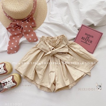 🌈mix1001❤️最愛穿搭綁帶大蝴蝶結造型短褲✨兒童素面綁帶蝴蝶結造型短褲 5-21