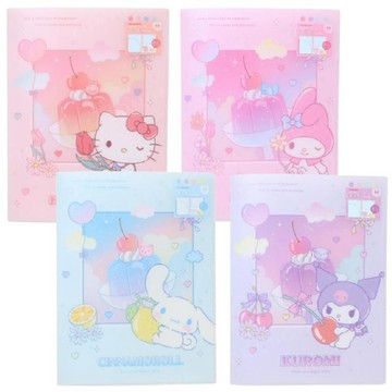 小禮堂 Sanrio 三麗鷗 A4 雙開資料夾 (果凍款) Kitty 大耳狗 酷洛米 美樂蒂