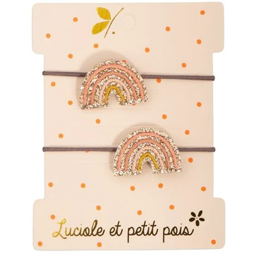 法國 Luciole et Petit Pois/ 髮圈/ Beige Rainbows(一對)