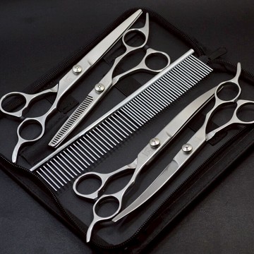 剪毛工具套裝 美容工具套裝修毛剪7寸直剪彎翹剪狗狗泰迪貴賓剪毛用品『XY17511』