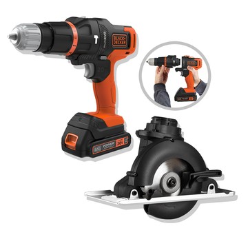 (組合) BLACK+DECKER 20V MAX單鋰電第三代可換頭惡魔機+圓鋸頭