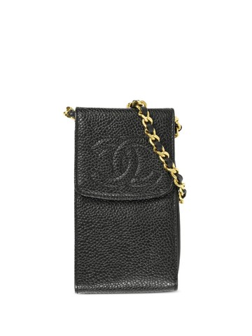 CHANEL Pre-Owned - 1995 CC stitch flap crossbody pouch - women - Caviar Leather - One Size - Black