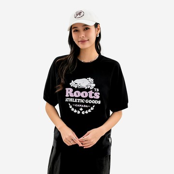 Roots 女裝- ROOTS ATHLETICS SS 圓領上衣 (黑)