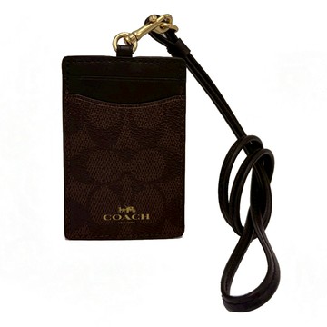 【COACH】C LOGO名片/卡夾/證件/識別證保護套(深咖)