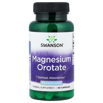 Swanson Vitamins, 乳清酸鎂，654 毫克，60 粒膠囊
