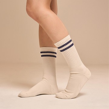 【FOOTER除臭襪】Brooklyn144 美式針織襪(N200-藍條紋)