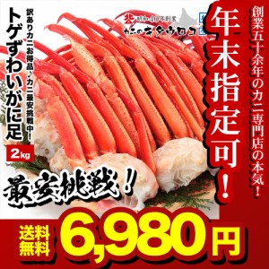 ＼年末指定可／ カニ かに 蟹 コスパ抜群！ 訳あり トゲずわいがに 2kg ※折れ足等が含まれます 送料無料