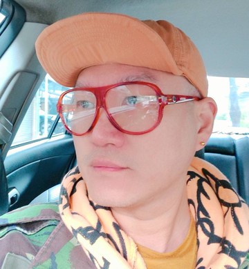 超美曲線 NOS 1980's 台製 橘紅暈染 壁球防護膠框 古董眼鏡