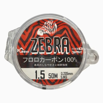JiNDO ZEBRA 斑馬 100% 碳纖釣線 1.5號 50M  1捲  透明色