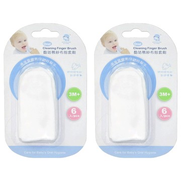 KU.KU Duckbill 酷咕鴨 紗布指套刷 溫和清潔寶寶牙齦舌苔 台灣製造  白色  6個裝  2盒