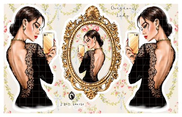 華麗女士 - 紙質 / PET (藍獅) (suyeon) 人物貼紙 女孩貼紙