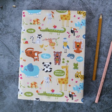 【動物方程式】 書衣 書套 布書衣 可調式書衣 手工書衣