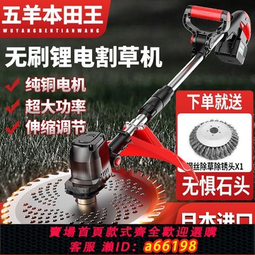 【台灣公司 可開發票】進口鋰電割草機無刷大功率小型多功能農用充電式打草機電動除草機