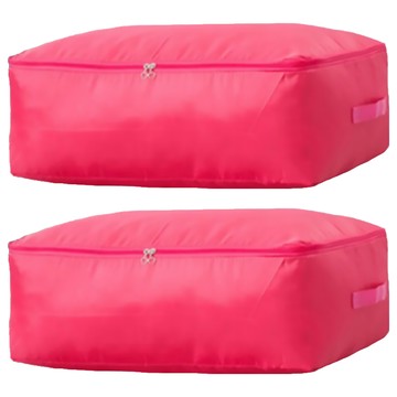 E.dot 防潮牛津布素色棉被收納袋 超大容量  玫紅色  2個